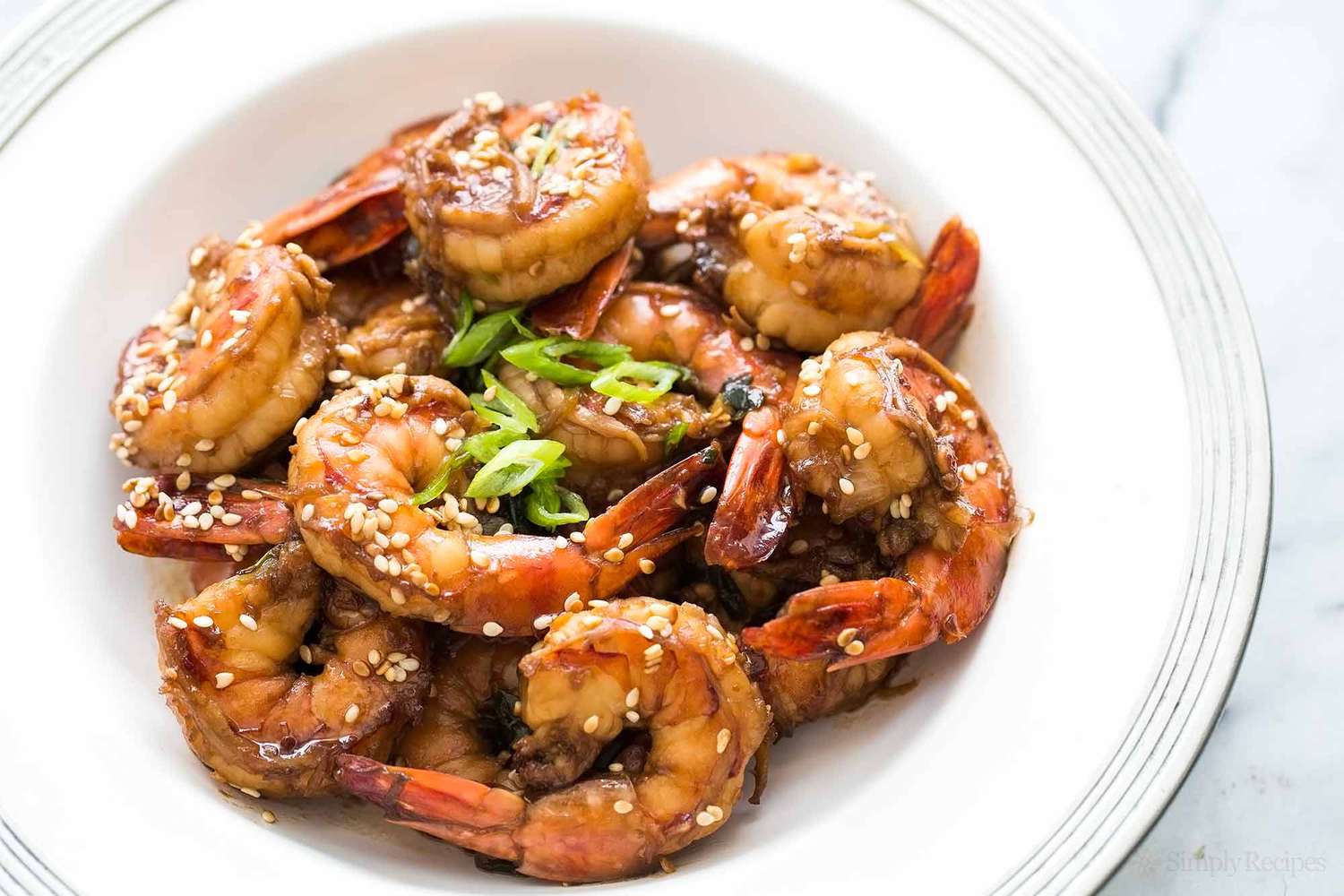 Stir-Fried Garlic Shrimp with Sesame and Scallions