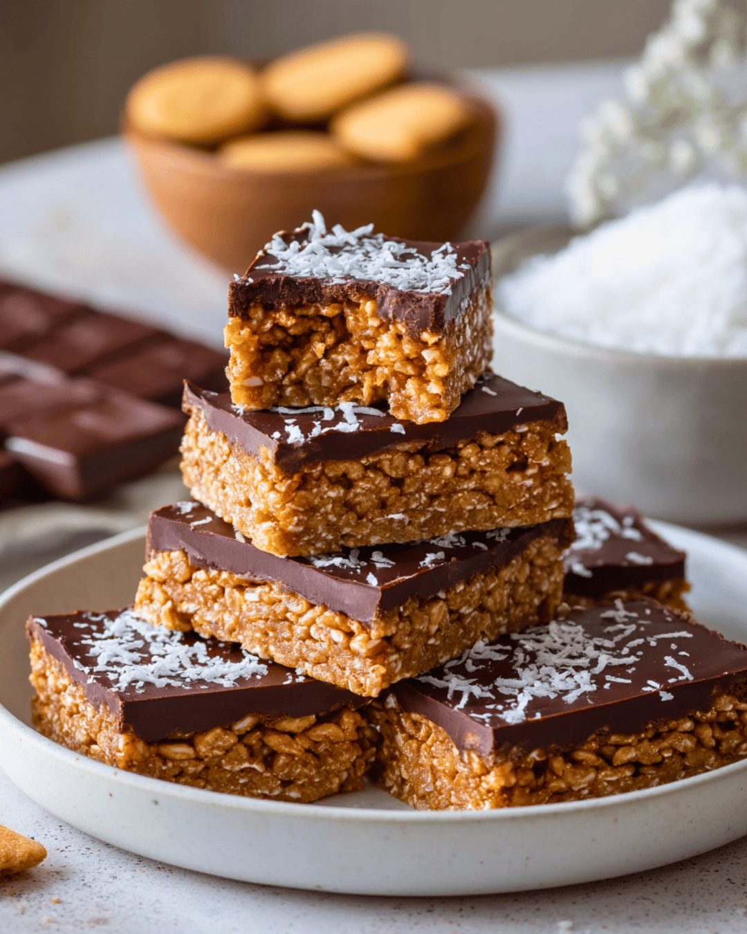 No-Bake Weet-Bix and Chocolate Slice with Toasted Coconut