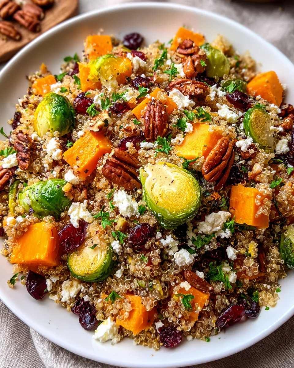 Autumn Harvest Quinoa Salad with Roasted Butternut and Cranberries