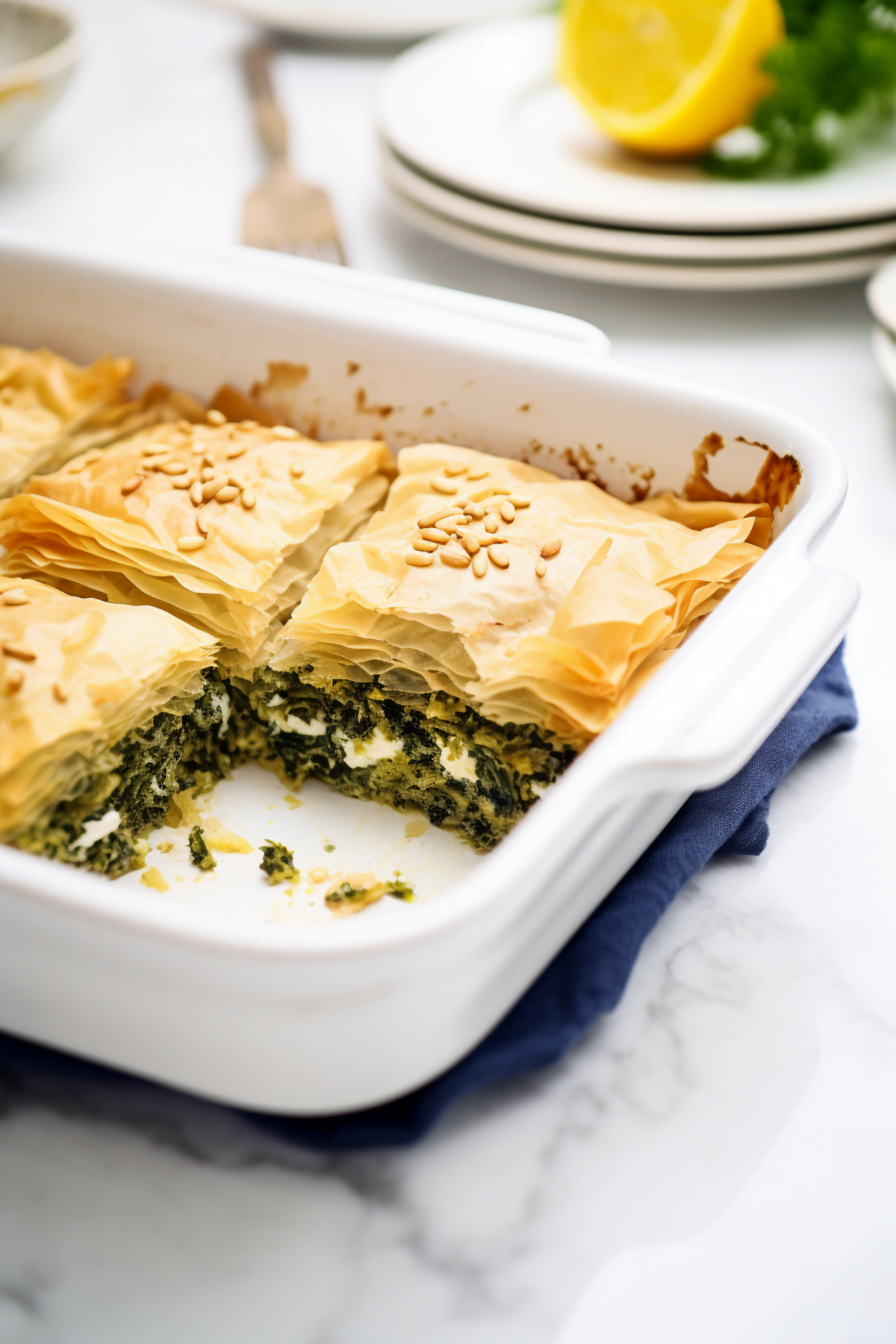 Traditional Greek Spanakopita with Spinach and Feta
