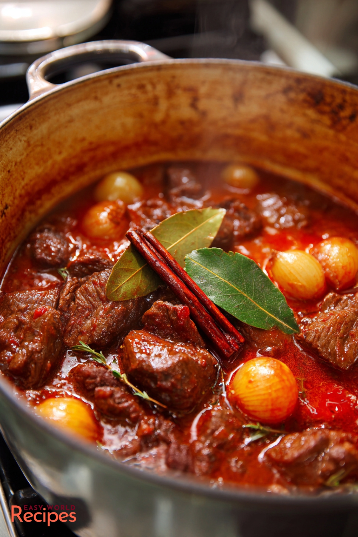 Slow-Simmered Greek Beef Stifado with Onions and Red Wine