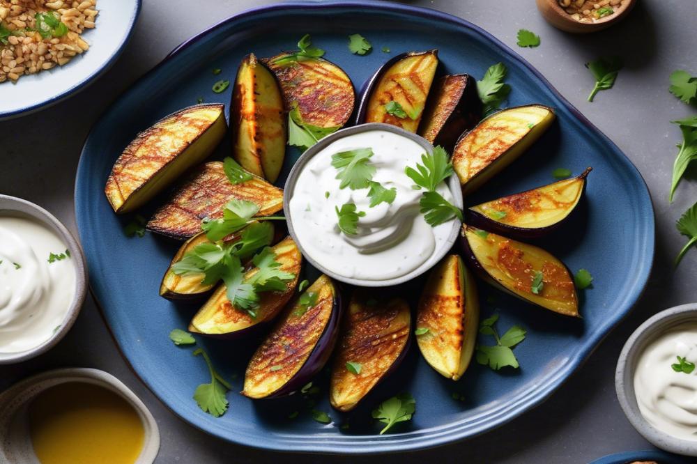 Berbere-Spiced Roasted Eggplant with Garlic Yogurt Sauce