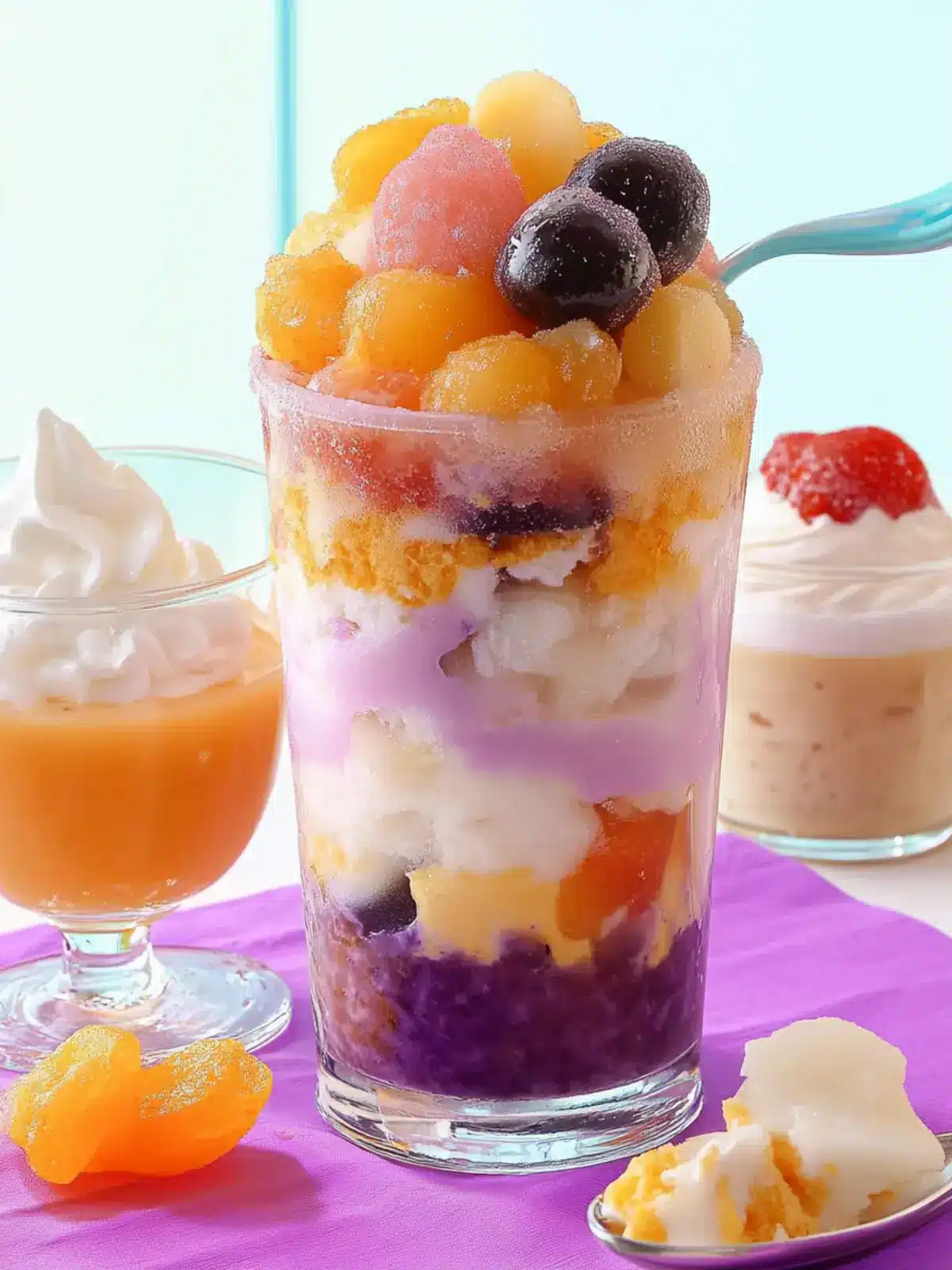 Halo-Halo with Sweetened Fruits and Crushed Ice