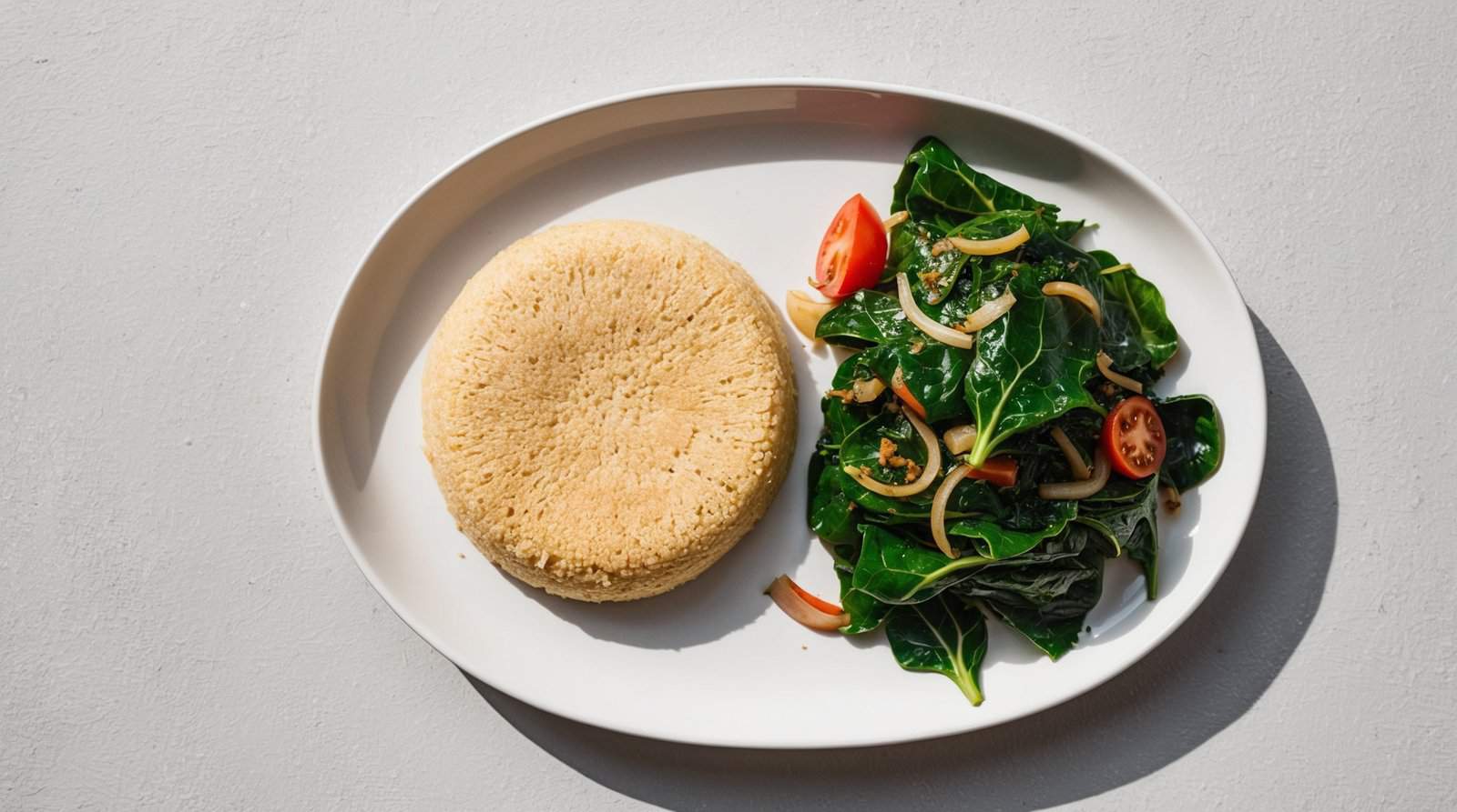 Simmered Ugali with Sukuma Wiki and Spiced Beef Stew