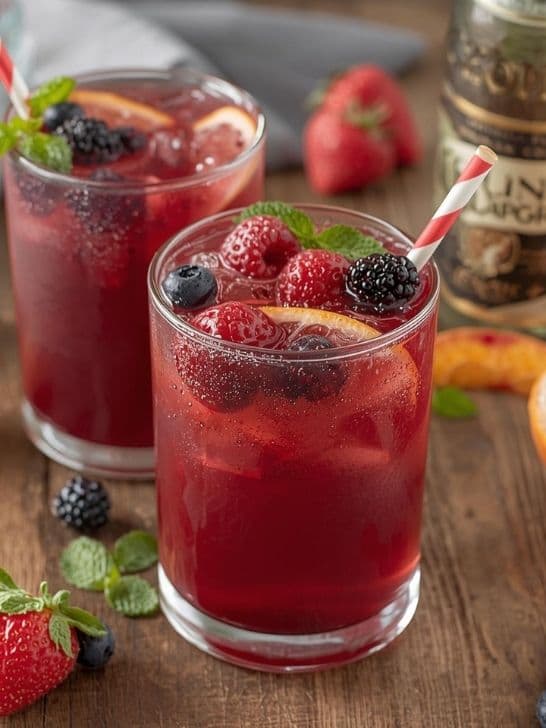 Non-Alcoholic Citrus Berry Punch with Ginger Sparkle