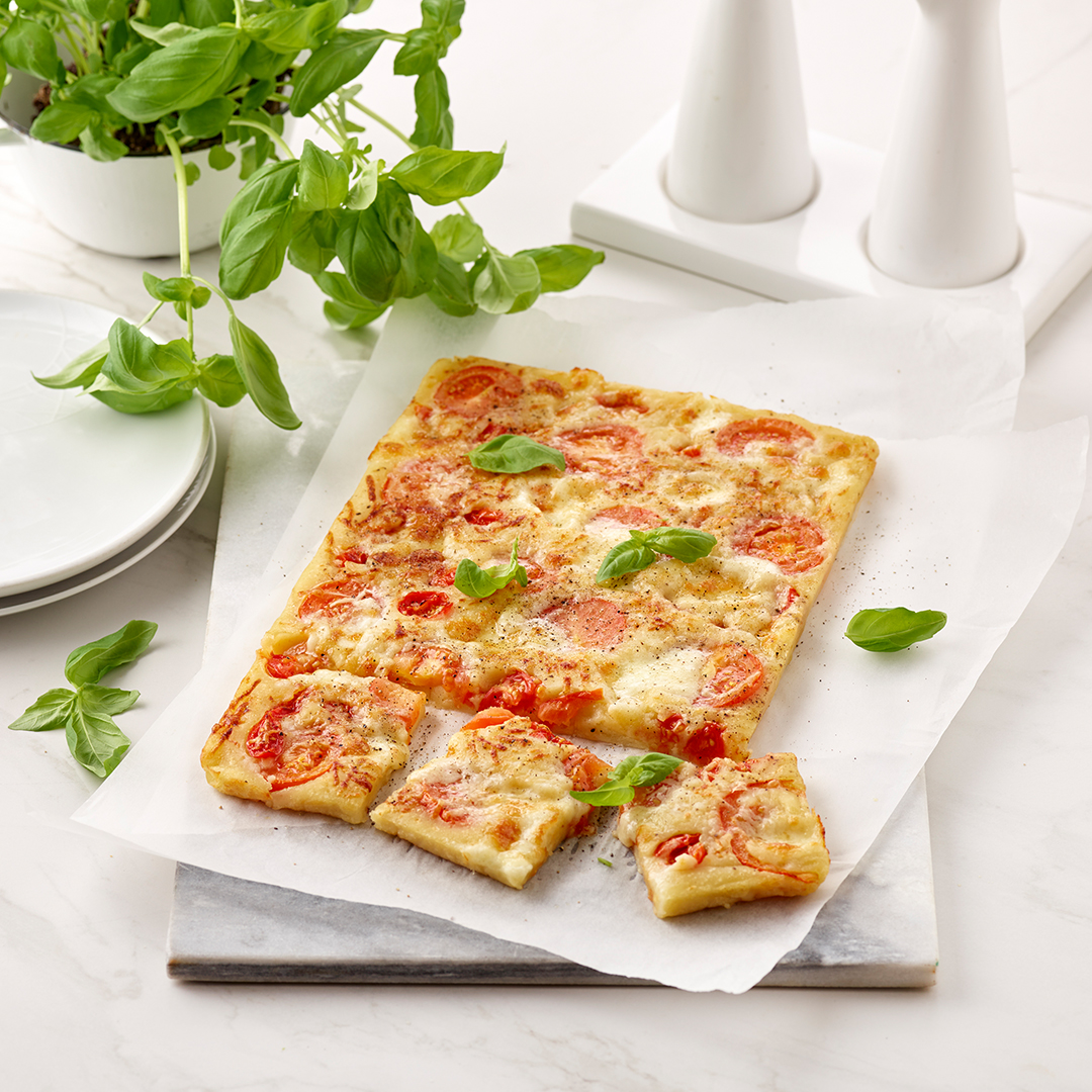 Gluten-Free Tomato Basil Pizza with Mozzarella