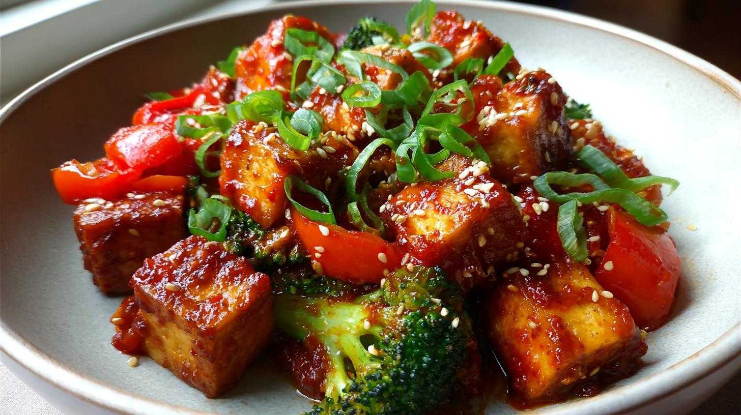 Korean-Inspired Spicy Tofu Stir Fry with Gochujang Glaze