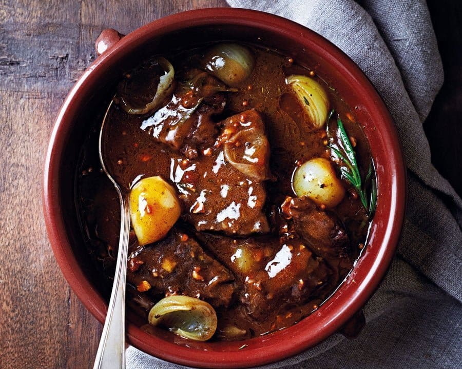 Slow-Cooked Beef Cheek Stew with Red Wine and Vegemite