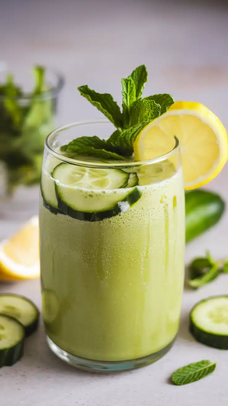 Herbal Green Tea and Cucumber Cooler