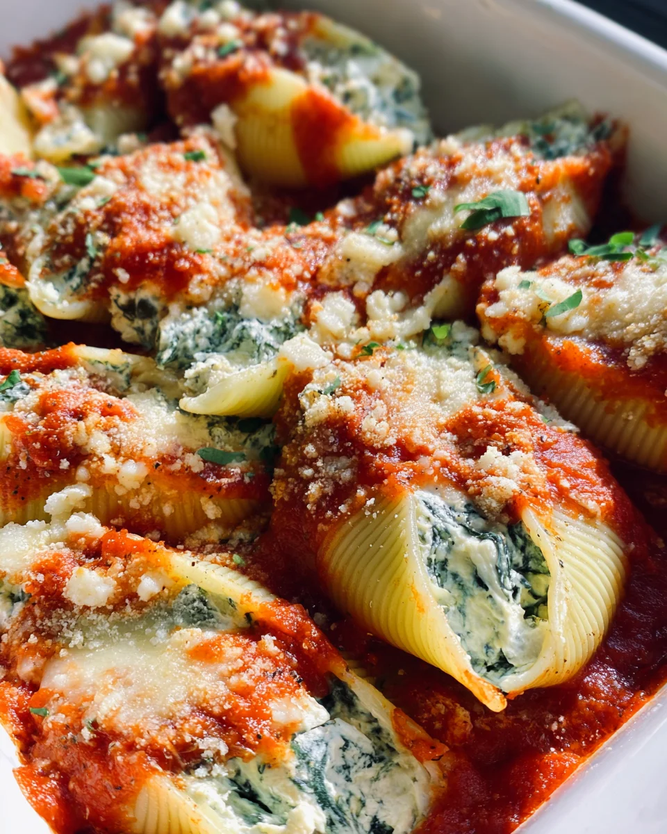Half-Baked Spinach and Ricotta Stuffed Shells