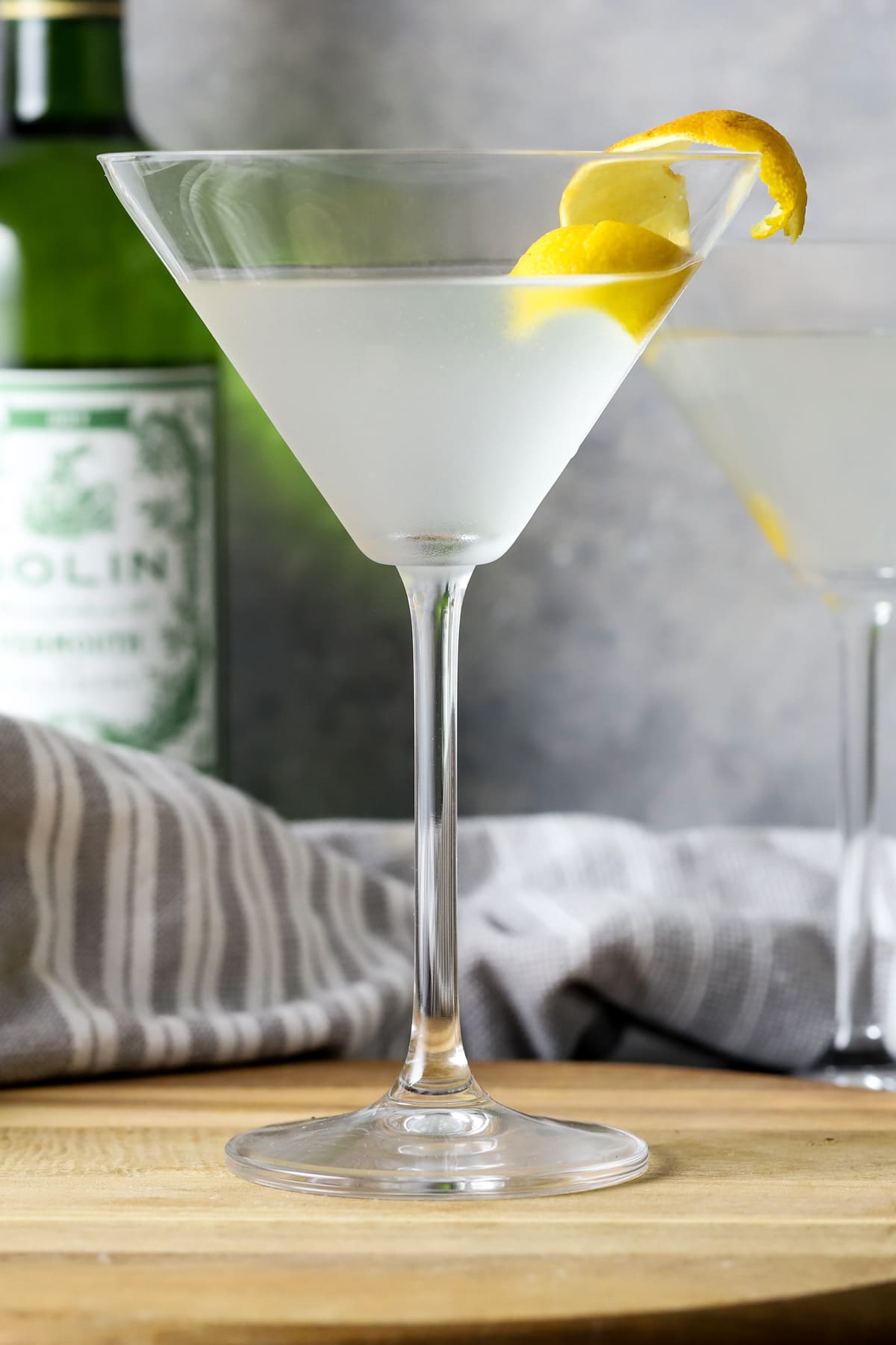 Lemon Twist Vodka Martini with Olive Brine