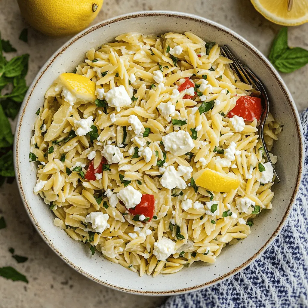 Lemon and Feta Orzo Salad with Fresh Herbs