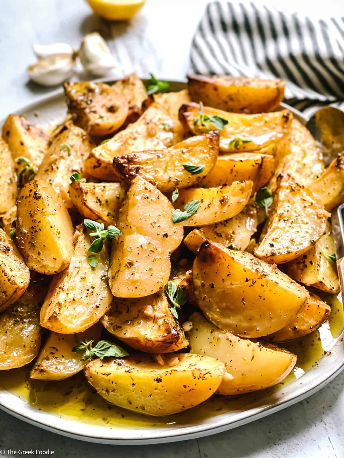 Slow-Cooked Greek Lemon Potatoes with Oregano