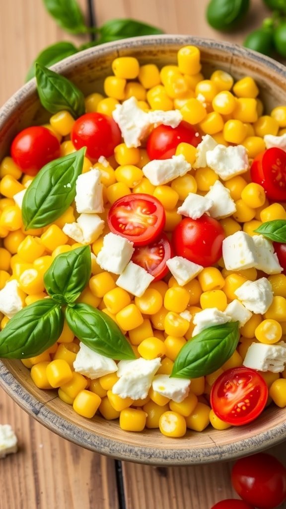 Herb-Roasted Ohio Sweet Corn Salad with Feta and Basil