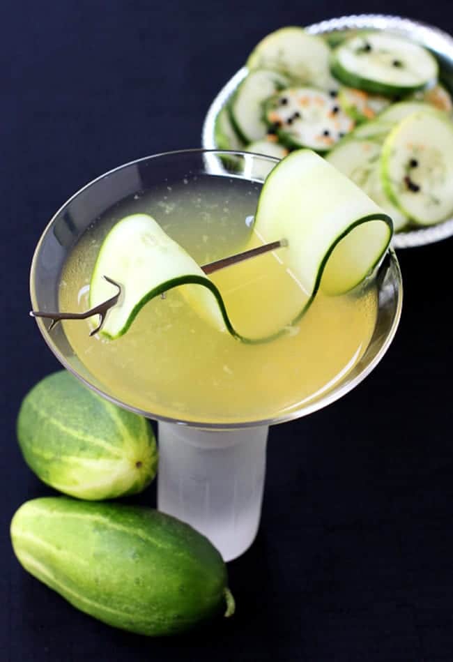 Herb-Infused Gin Martini with Cucumber