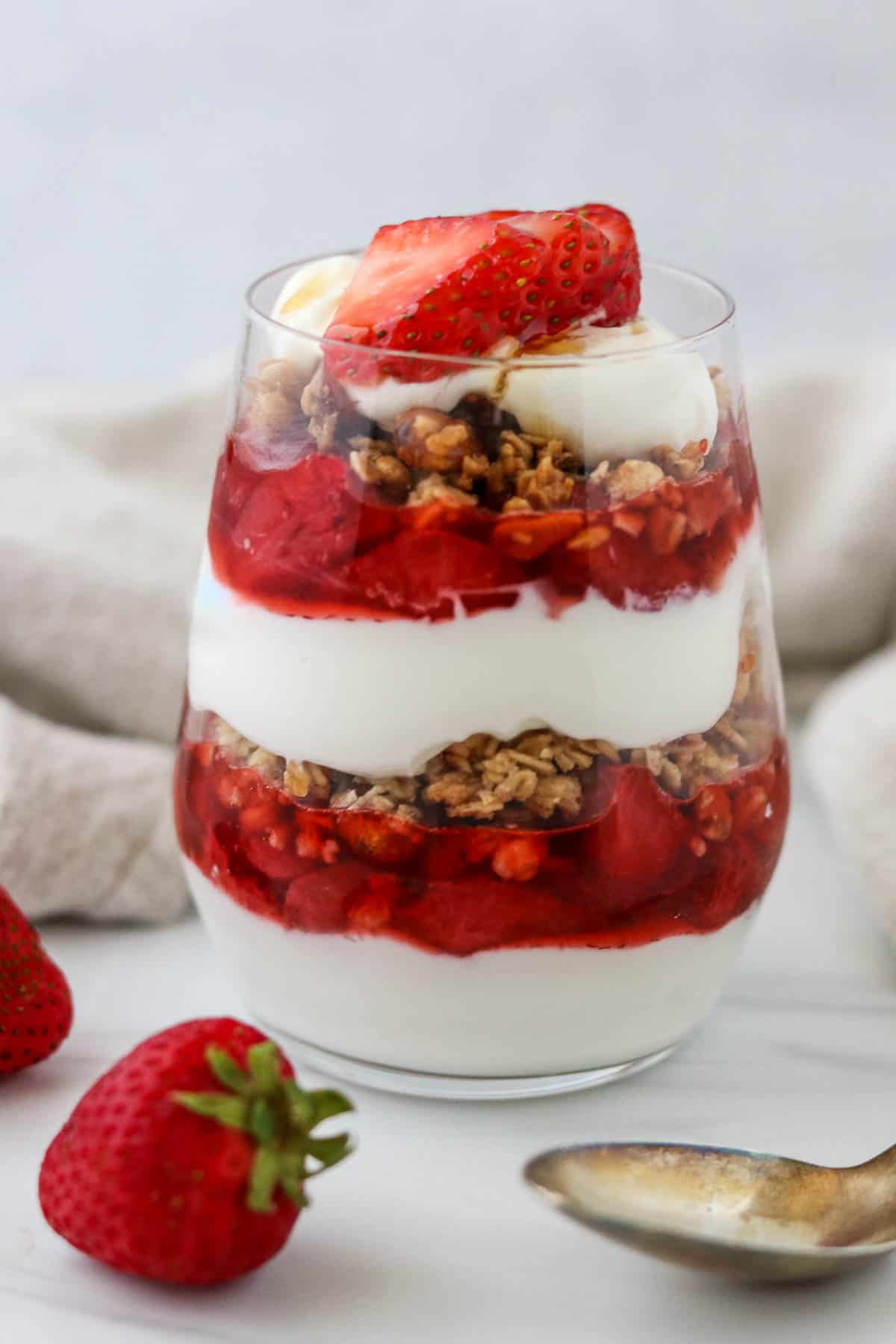 No-Bake Strawberry Yogurt Parfaits with Granola