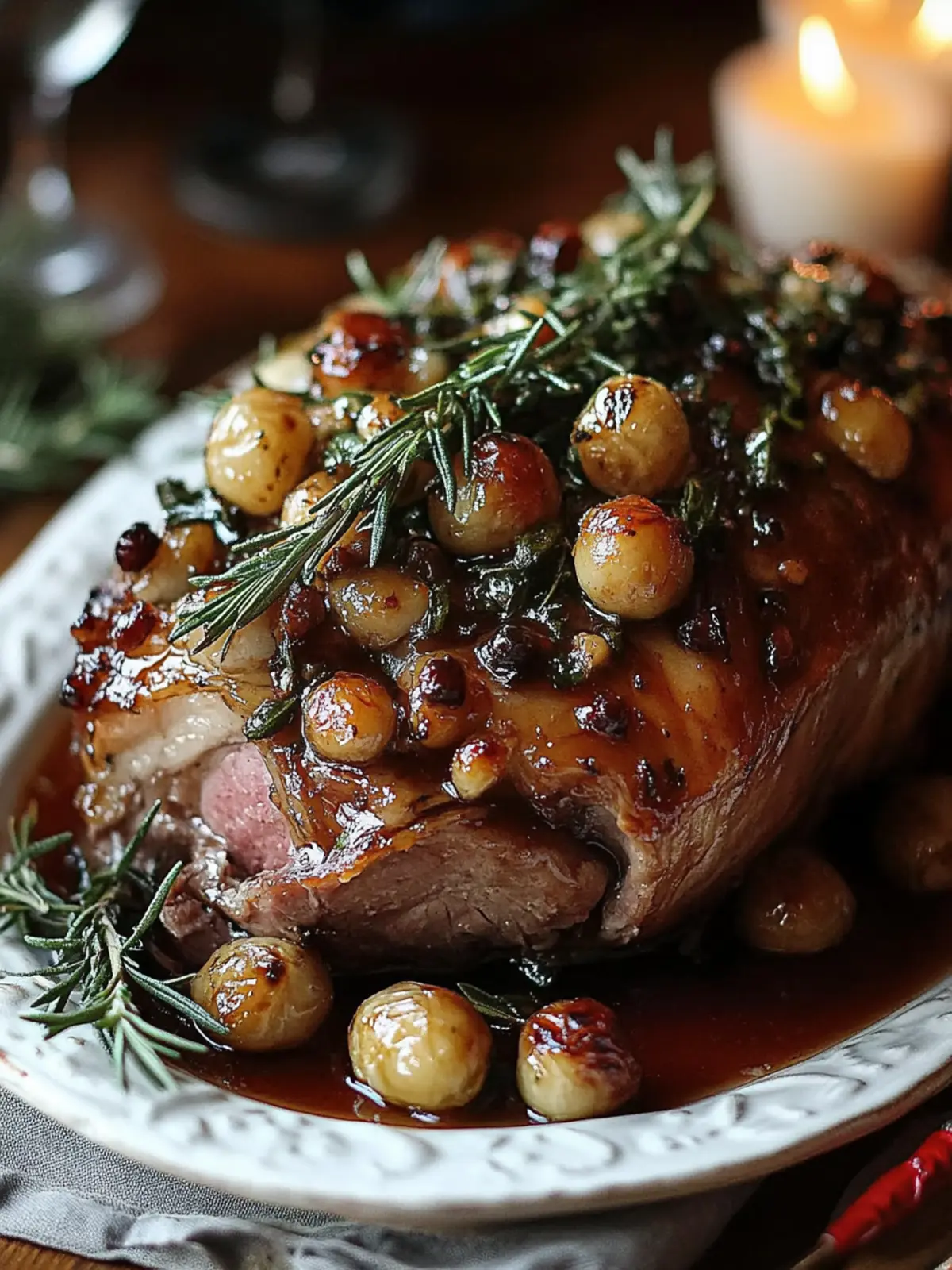 Slow-Roasted Lamb Shoulder with Rosemary and Quandong Glaze