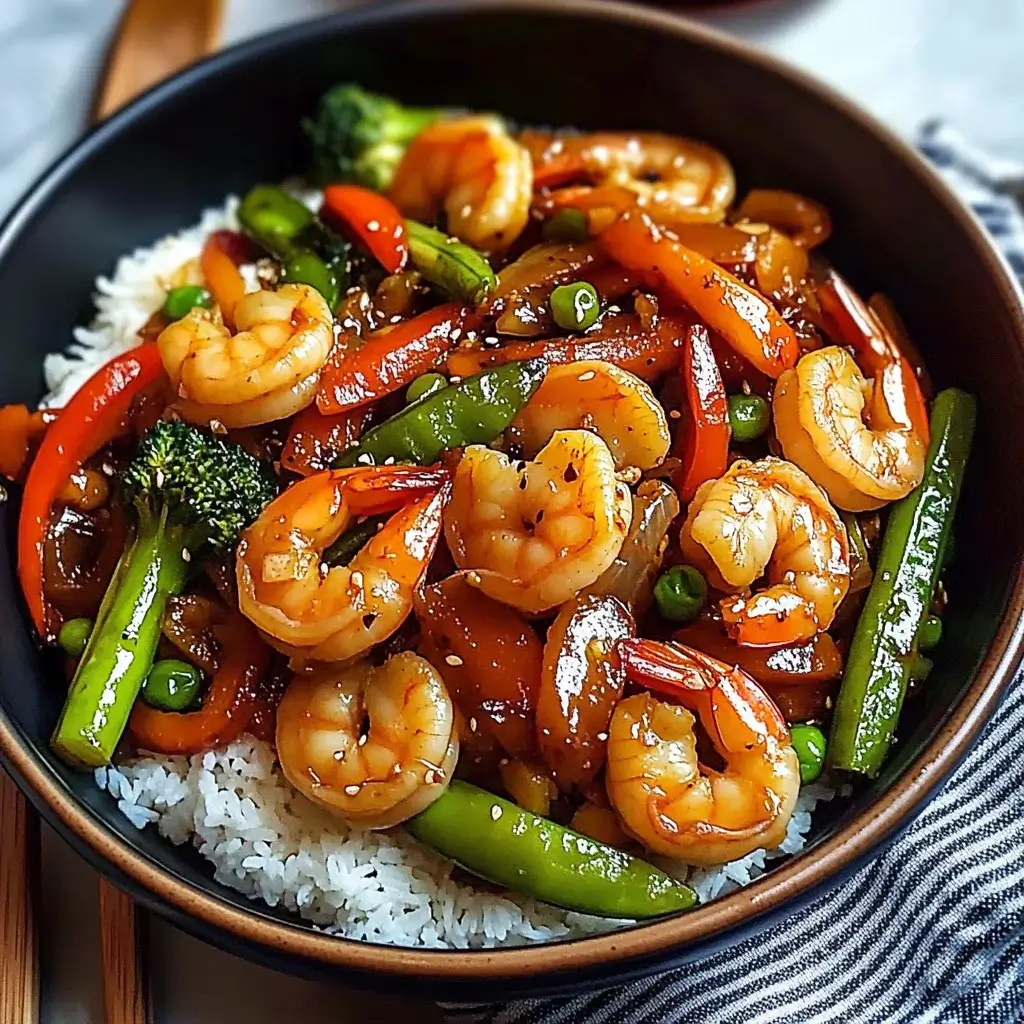 Stir-Fried Garlic Shrimp with Ginger and Scallions