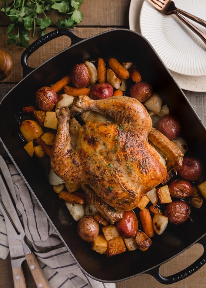 Centennial Spiced Chicken with Roasted Root Vegetables