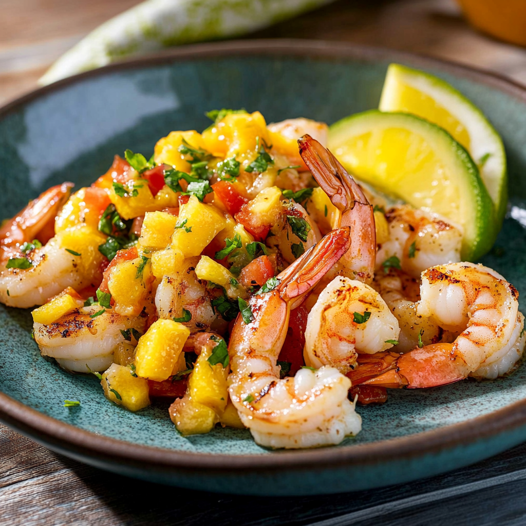 Caribbean Citrus Shrimp with Mango Salsa