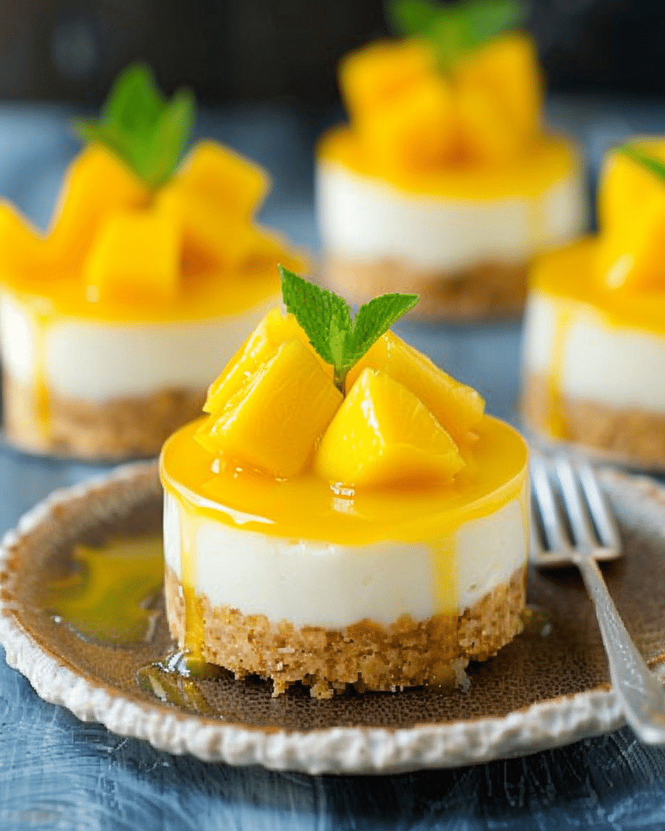 No-Bake Mango Cheesecake Parfaits with Graham Cracker Crust