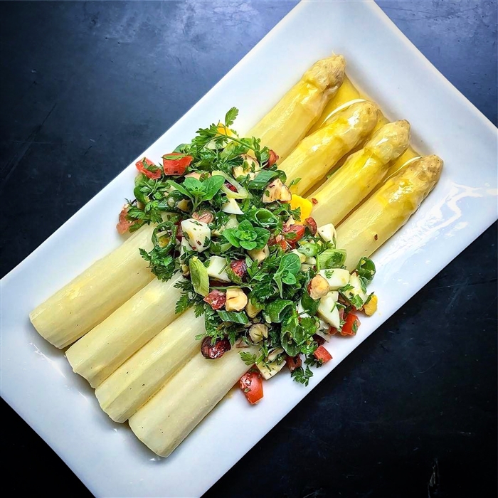 French-Inspired White Asparagus Salad with Mustard Vinaigrette
