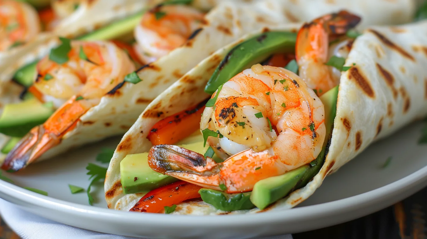 Lemon-Garlic Shrimp and Avocado Wraps