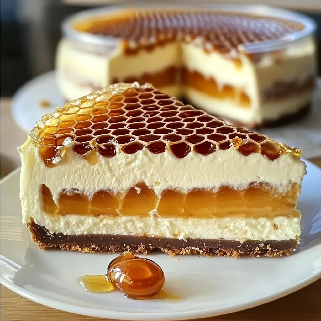 No-Bake Honeycomb Cheesecake Slice