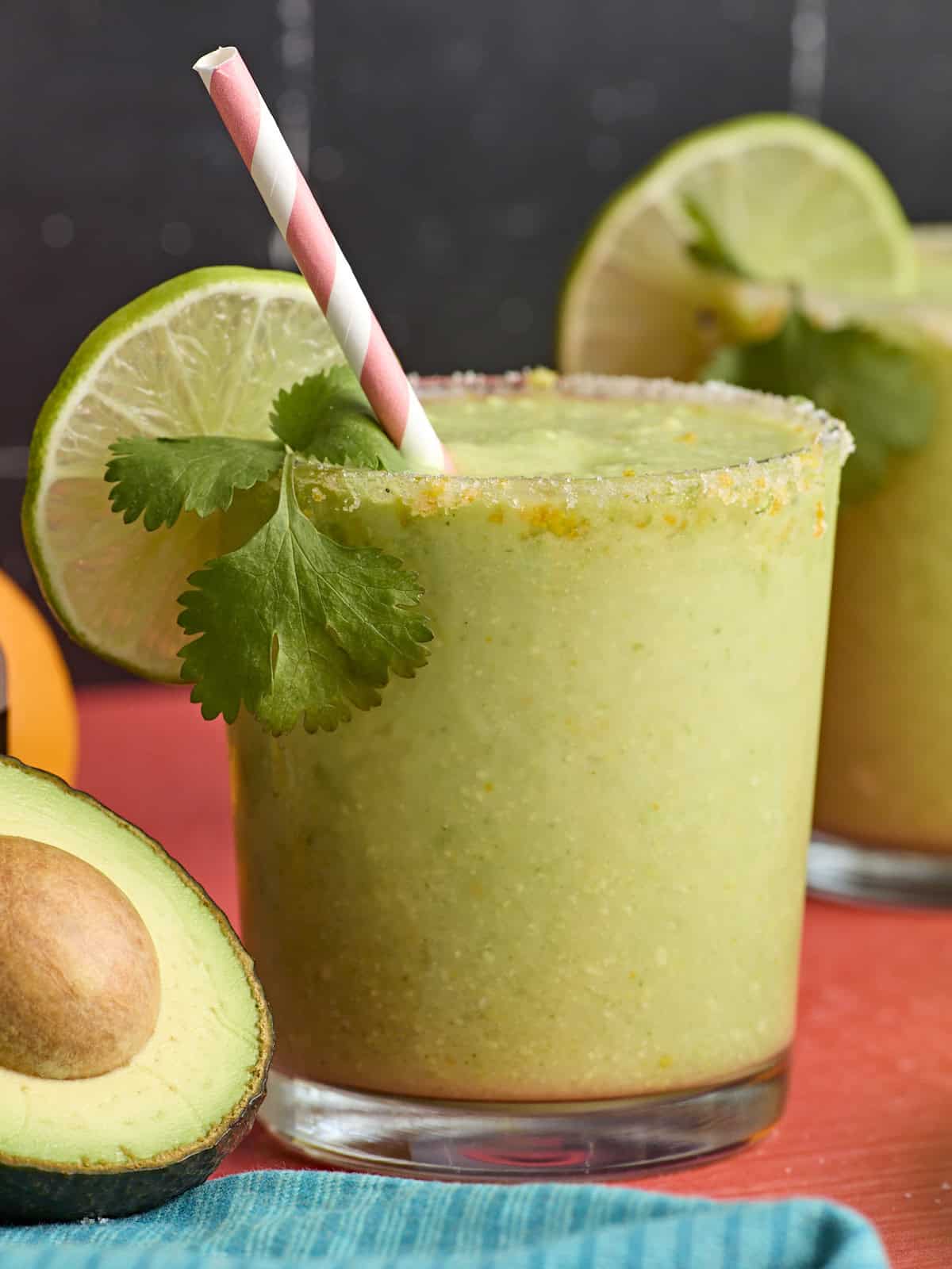Muddled Avocado Margarita with Cilantro Twist