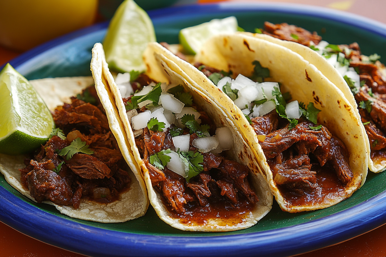 Braised Beef Birria Tacos with Consommé