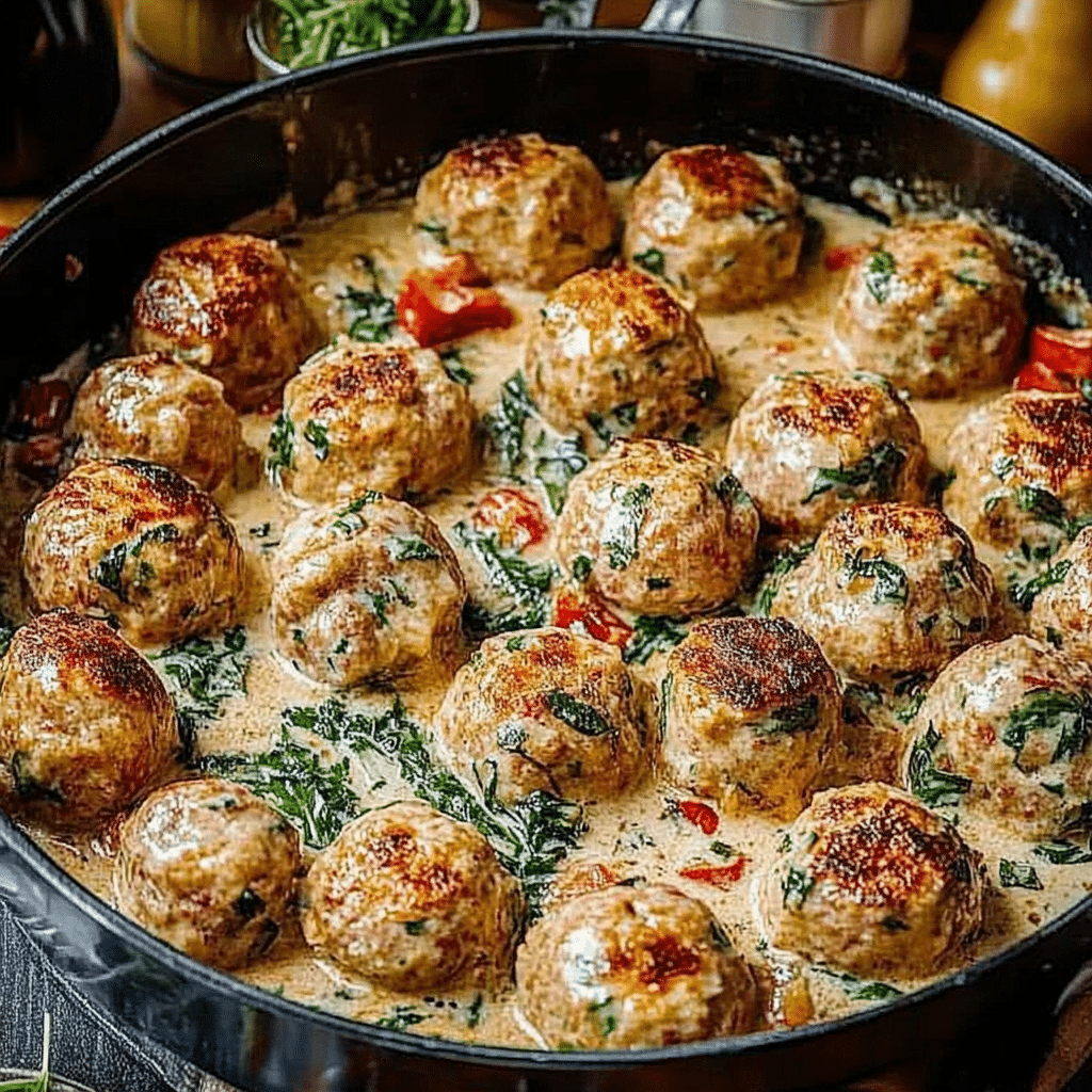 Veggie-Loaded Turkey Meatballs with Hidden Mushrooms and Spinach