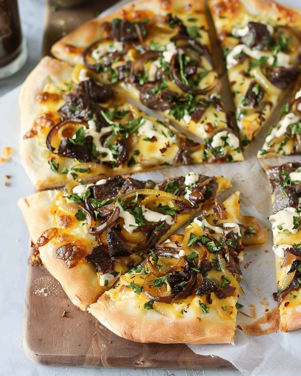 Wood-Fired Pizza with Smoked Mozzarella and Caramelized Onions