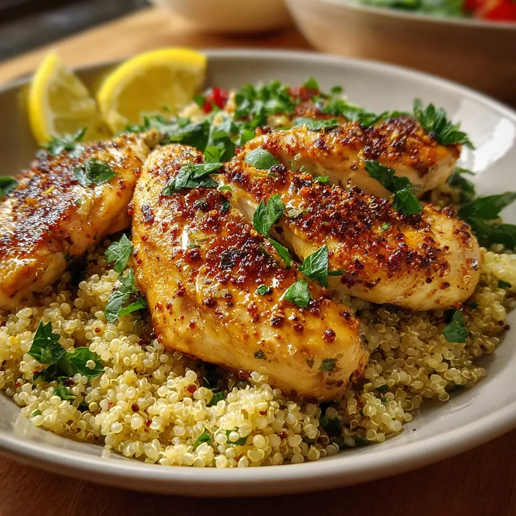 Baked Lemon-Garlic Chicken with Herbed Quinoa