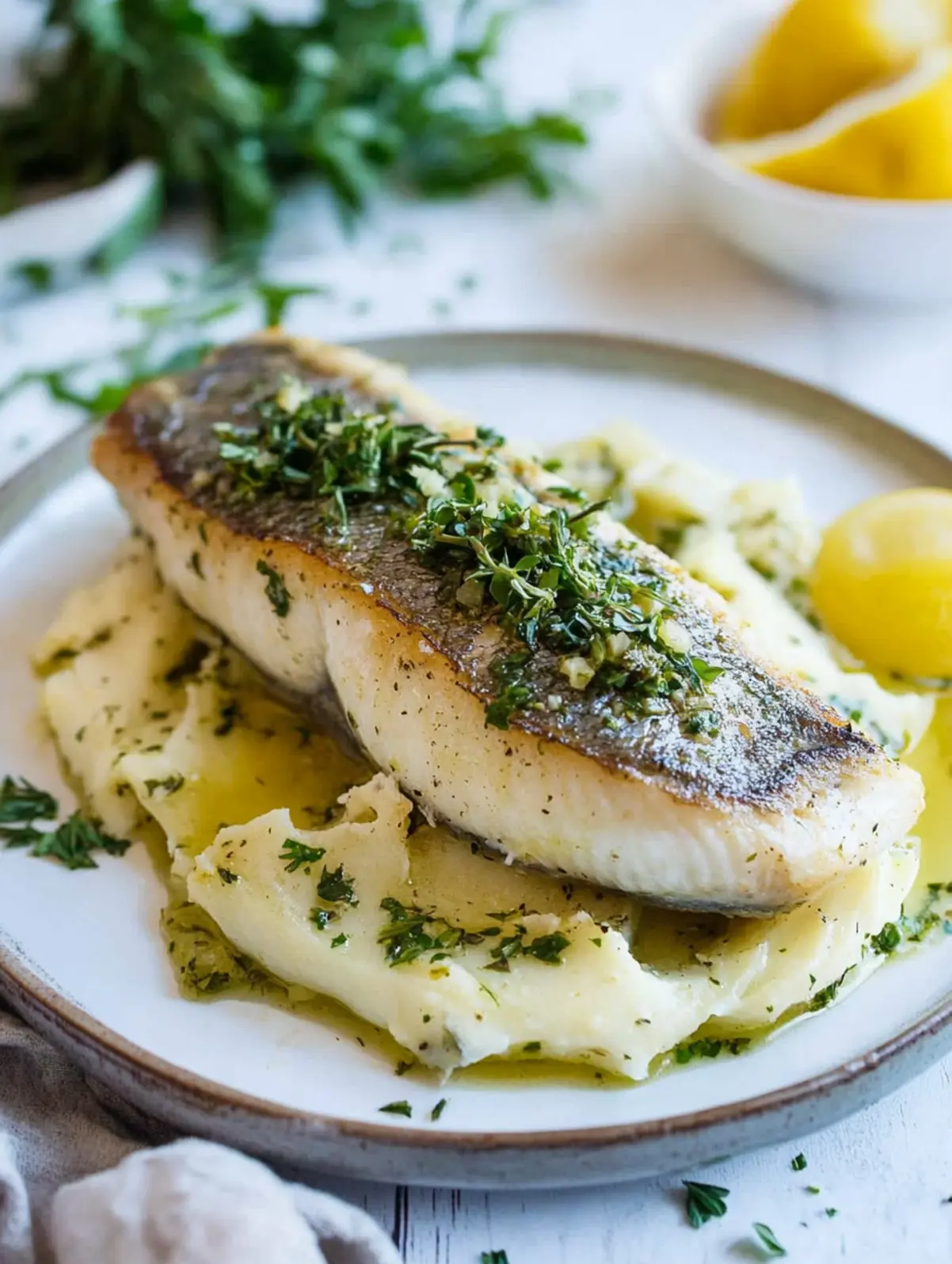 Pan-Seared Regional Sea Bass with Citrus Herb Butter