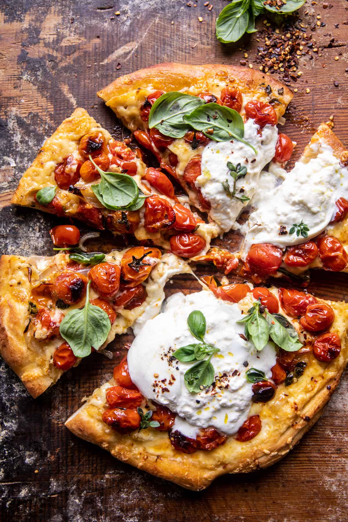 Wood-Fired Pizza with Roasted Cherry Tomatoes and Basil