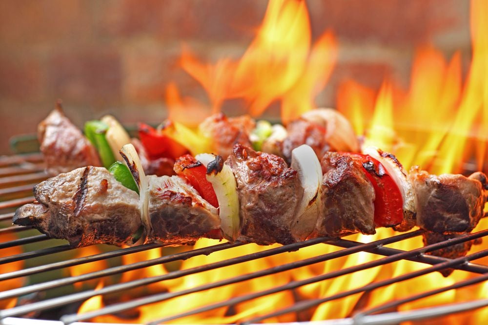 Barbecue Lamb Rissoles with Mint and Worcestershire Glaze