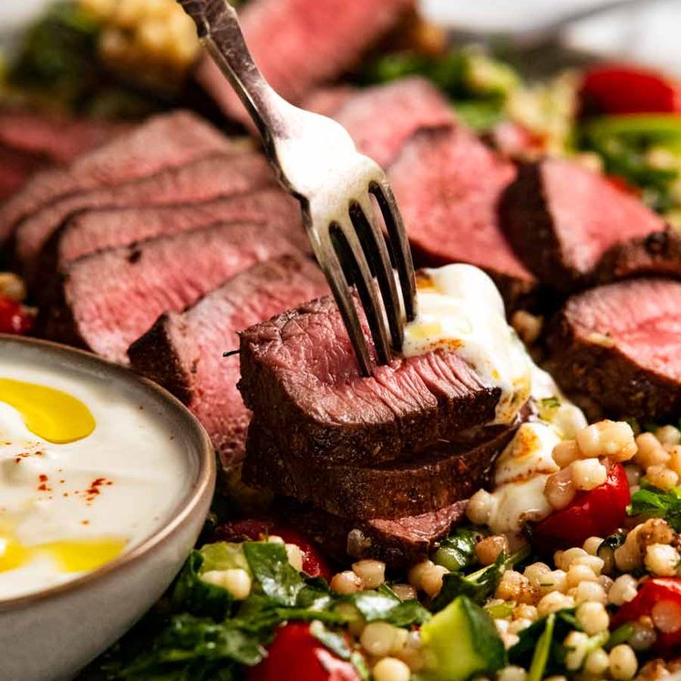 Slow-Roasted Lamb Souvlaki with Tzatziki Sauce
