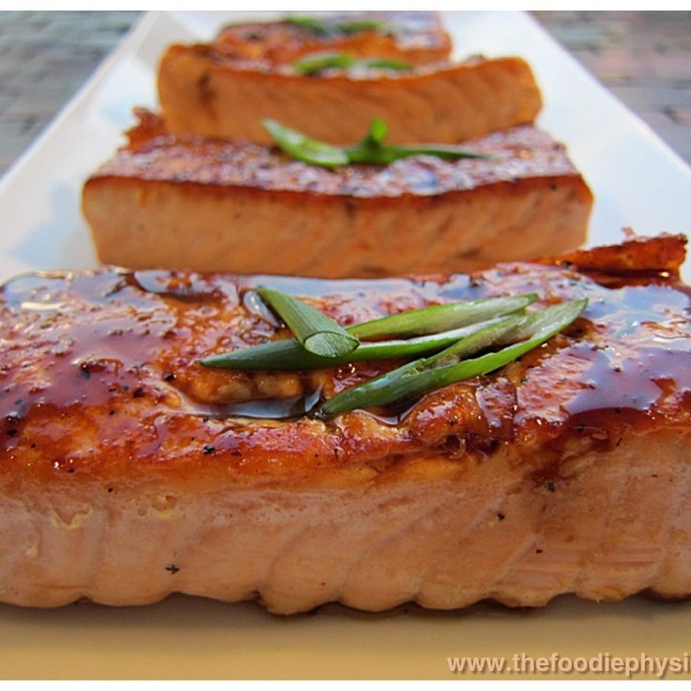 Pan-Seared Salmon with Ginger-Soy Glaze and Sesame Snap Peas