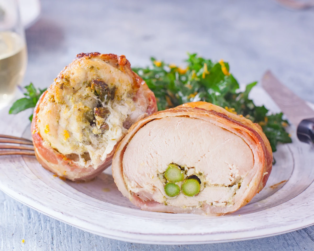 Crispy Bacon & Lemon-Herb Chicken with Asparagus