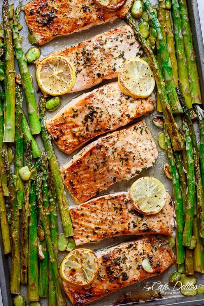 Sheet Pan Lemon-Tarragon Salmon with Roasted Asparagus
