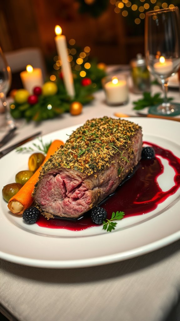 Mountain Herb-Rubbed Venison with Juniper Berry Sauce