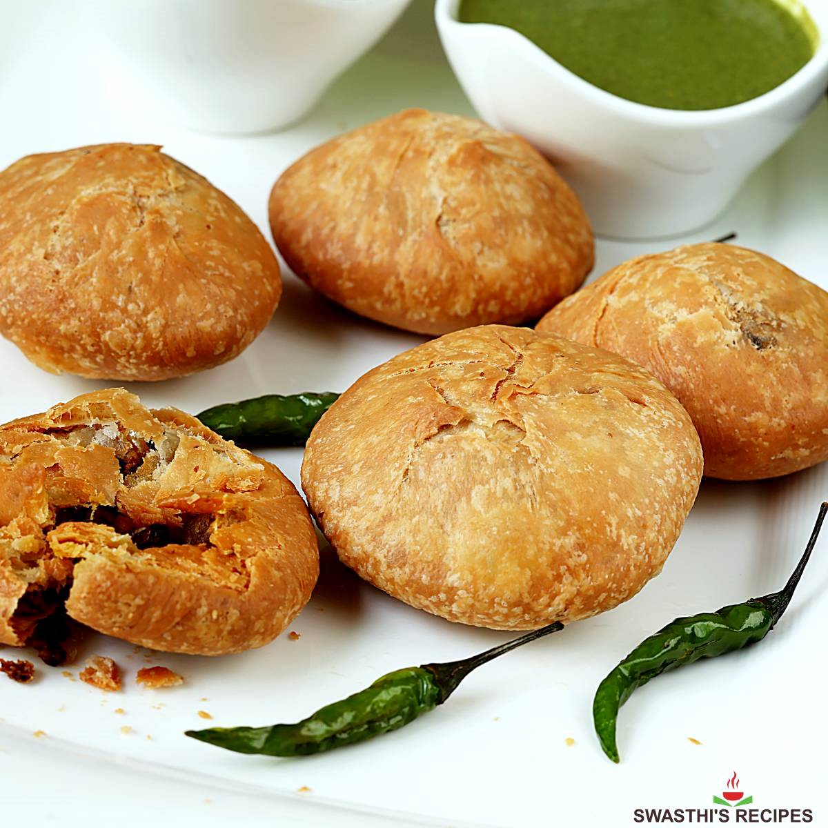 Spiced Gujarati Kachori with Moong Dal Filling