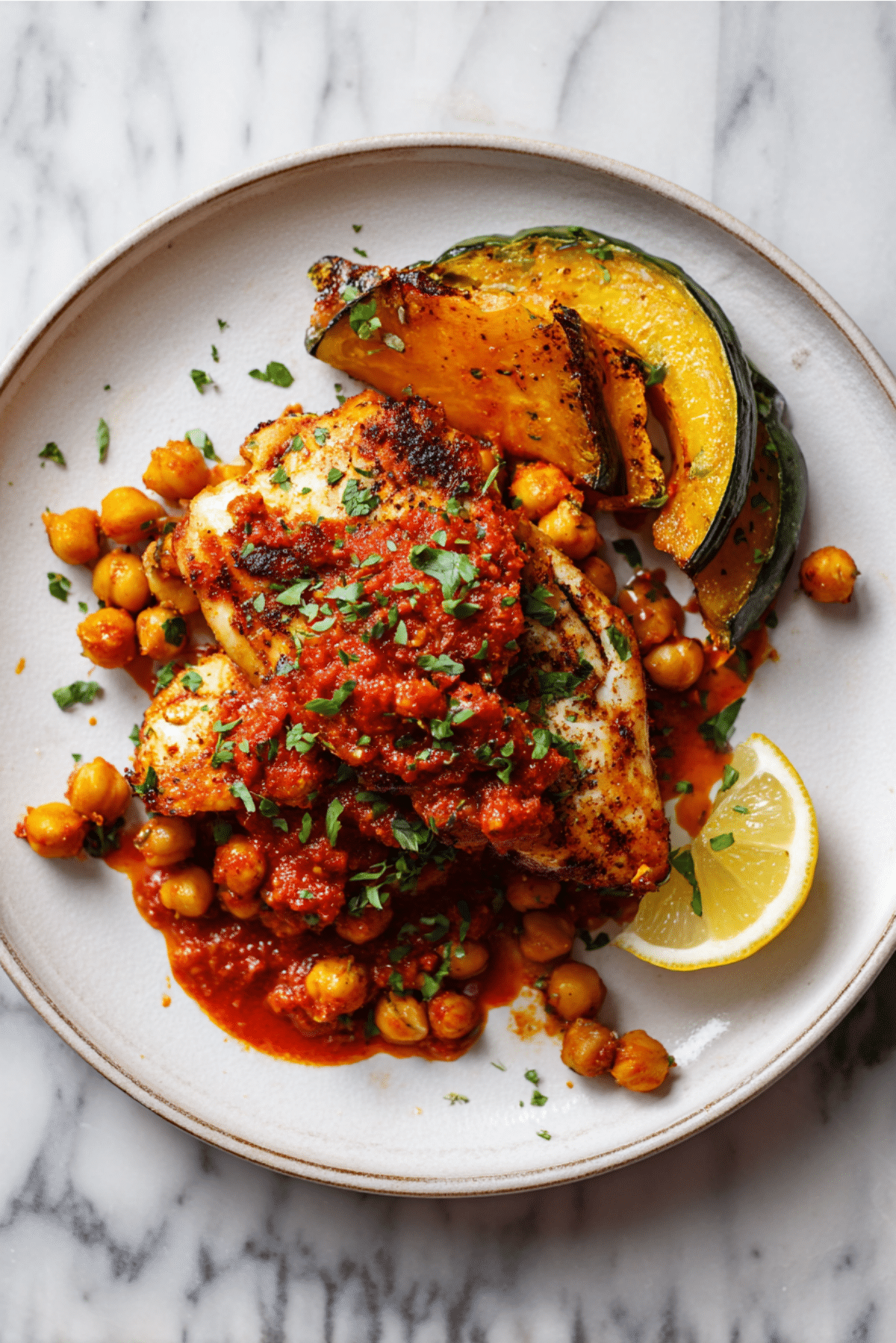 Stovetop Chickpea and Harissa Chicken with Spinach