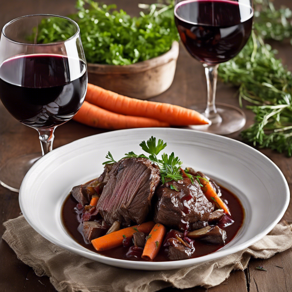 Star Alliance Inspired Braised Beef with Red Wine and Root Vegetables