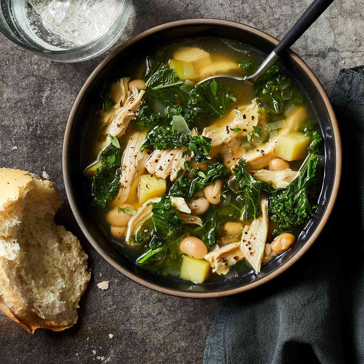 Stovetop Chicken and Kale Bone Broth Soup