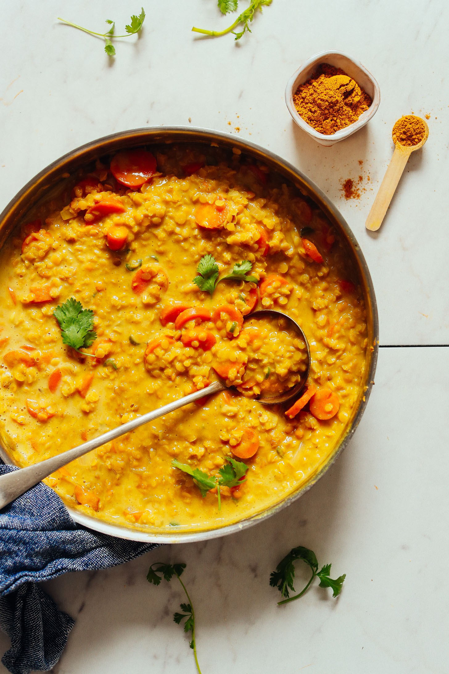 One-Pot Coconut Curry Lentil Stew with Spinach and Tomatoes