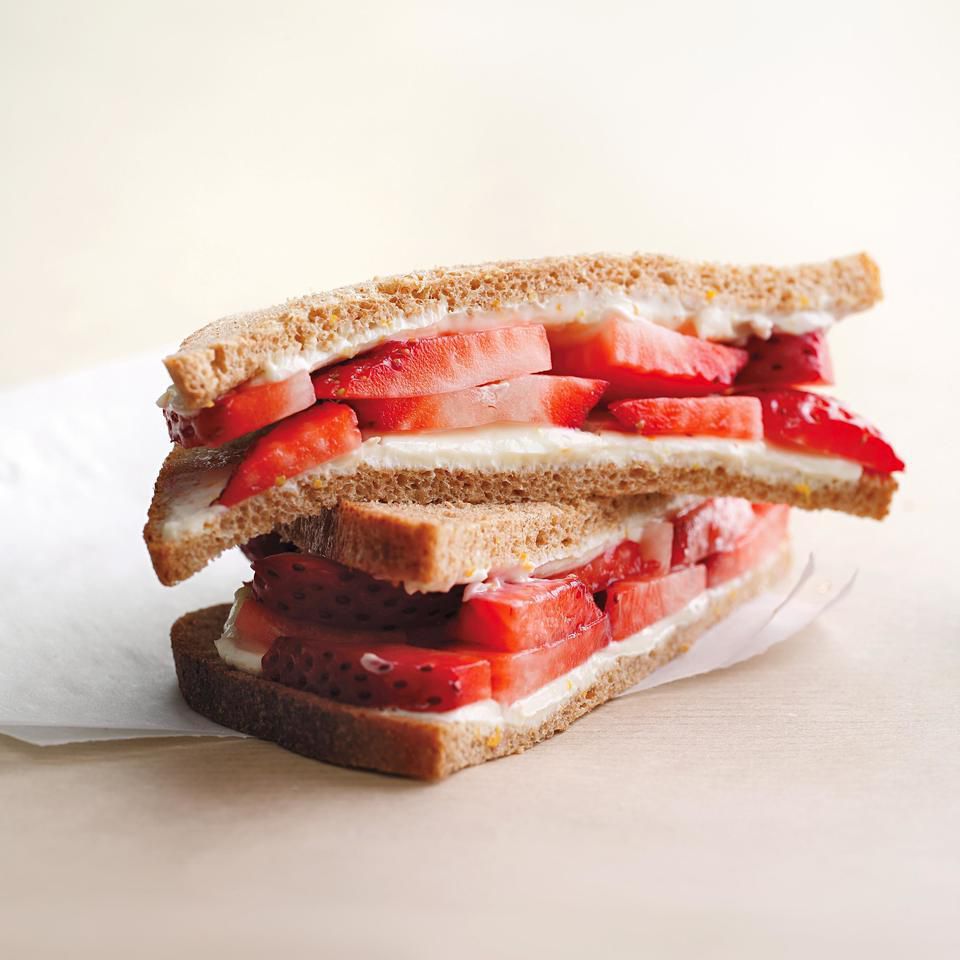 Glittered Strawberry Cream Cheese Sandwiches