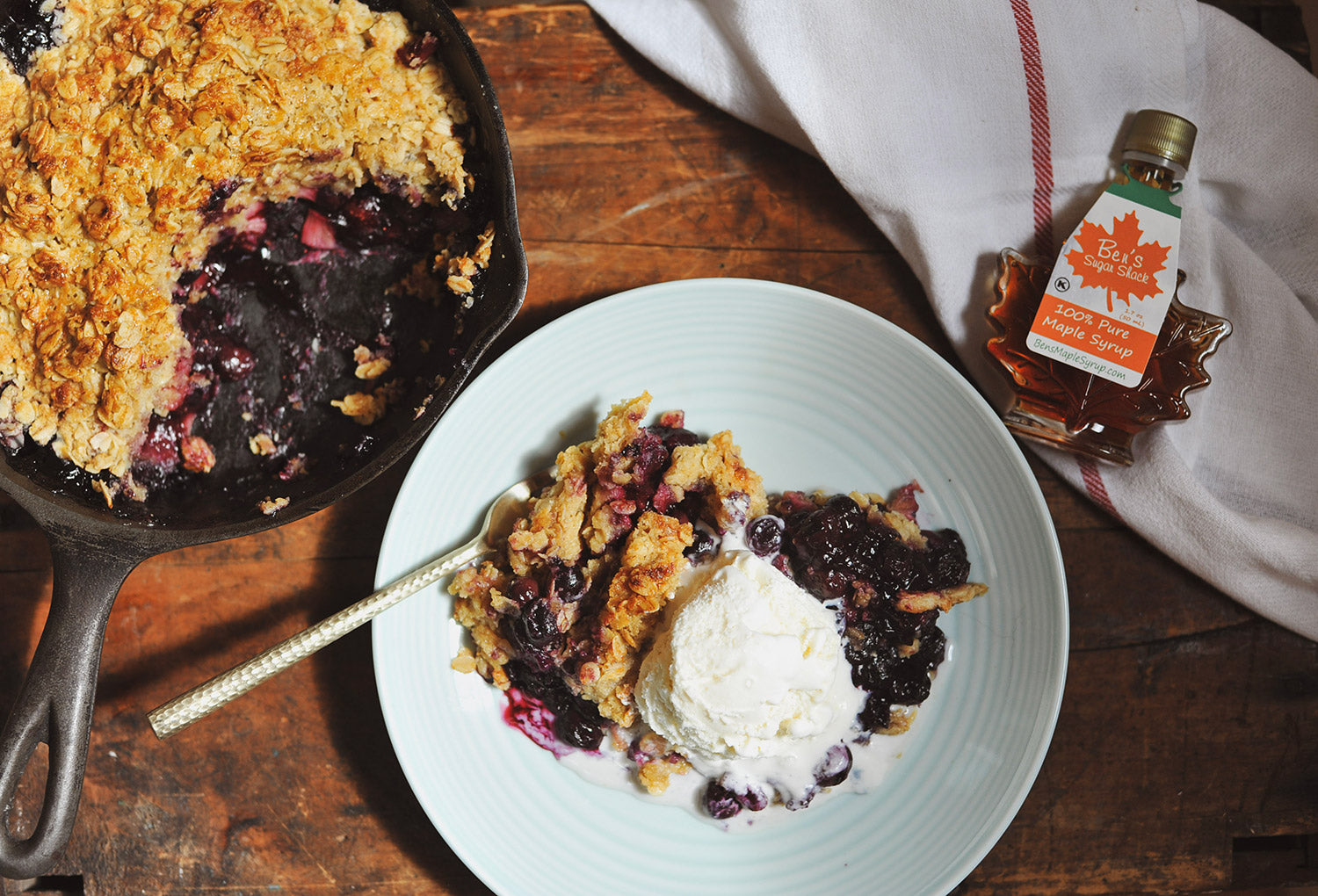 Cloudberry and Oat Crumble with Alaskan Maple Syrup