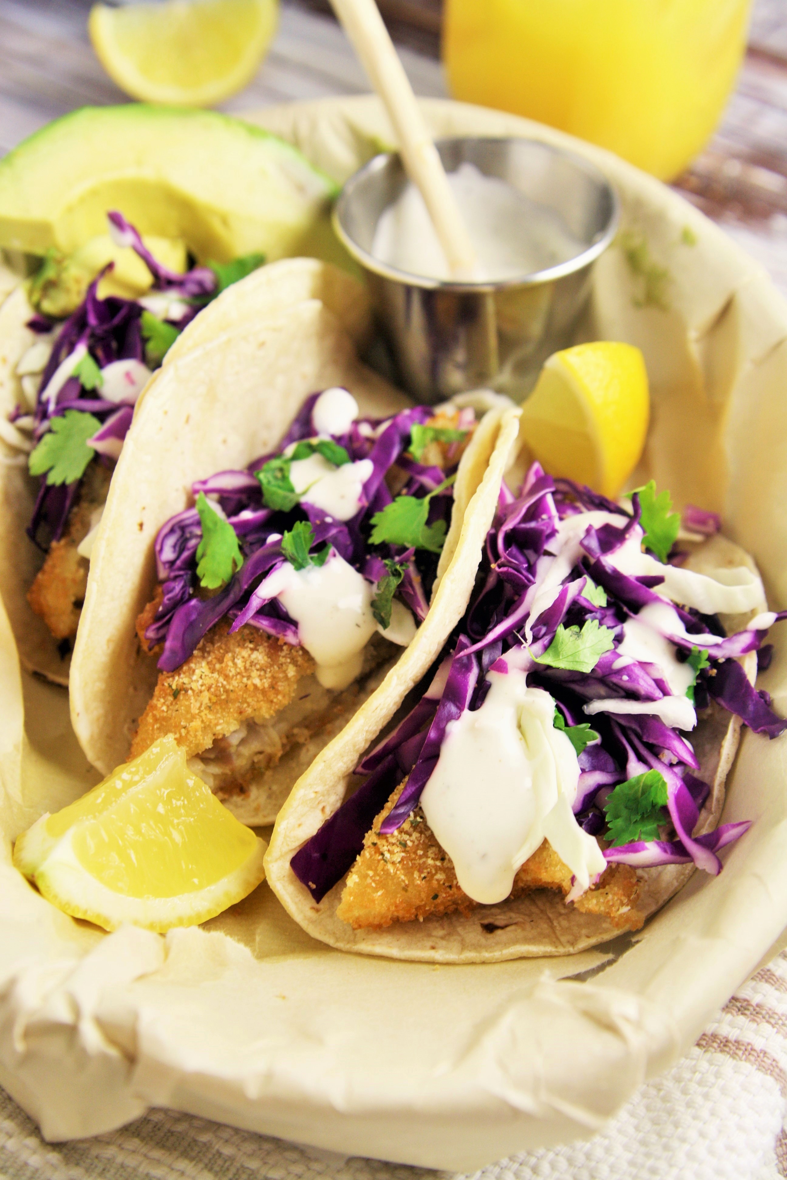 Grilled Whitefish Tacos with Spicy Cabbage Slaw