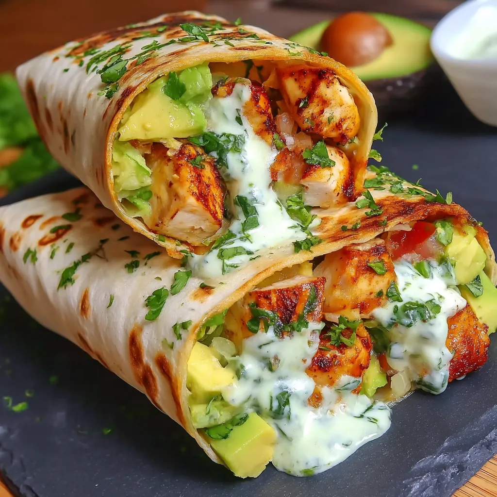 Citrus-Avocado Chicken Wraps with Cilantro-Lime Dressing
